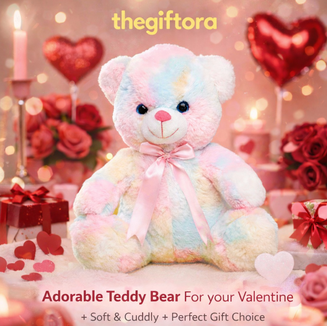 The Giftora Pastel Teddy Bear (33 CM) by The Giftora | Soft Plush Gift for Someone Special