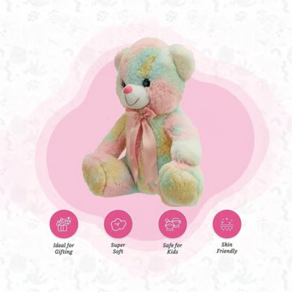 The Giftora Pastel Teddy Bear (33 CM) by The Giftora | Soft Plush Gift for Someone Special